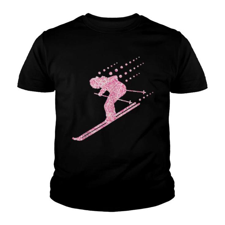 Skiing Ice Sports Enthusiast Snow Skiing Ski Expert Youth T-shirt