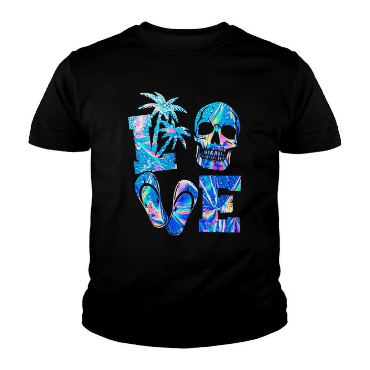 Skulls Love Beaches Youth T-shirt