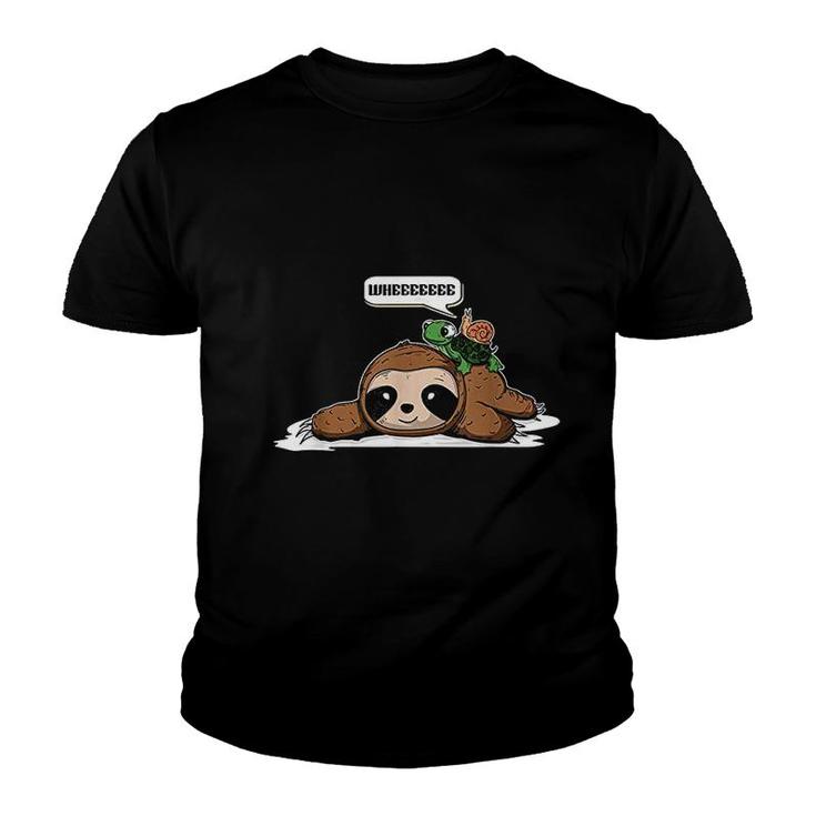 Sloth Turtle Snail Funny Sloth Cute Youth T-shirt