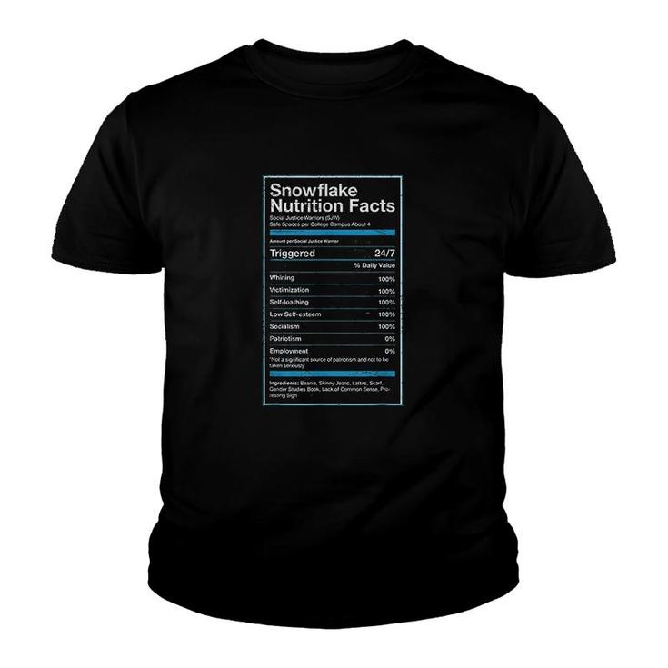 Snowflake Nutrition Facts Youth T-shirt