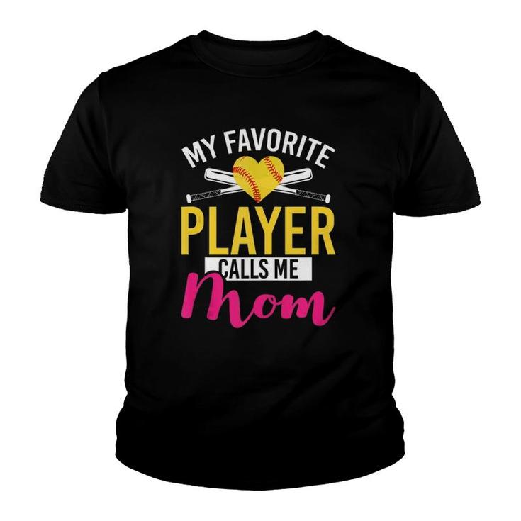 Softball Player Mom Mothers Day American Sport Softball Youth T-shirt