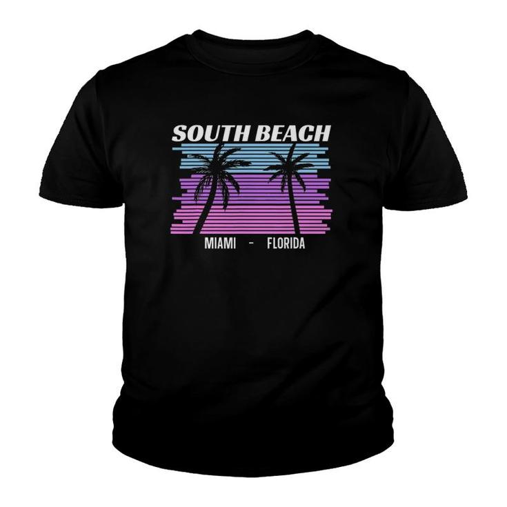 South Beach Souvenir Vintage 80S Miami Beach Florida Youth T-shirt