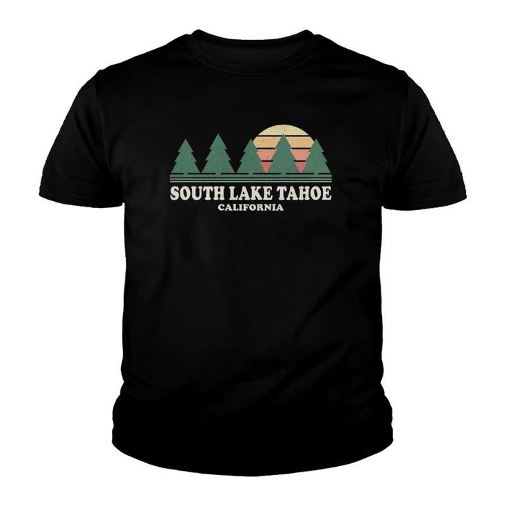 South Lake Tahoe Ca Vintage Throwback Tee Retro 70S Design Youth T-shirt