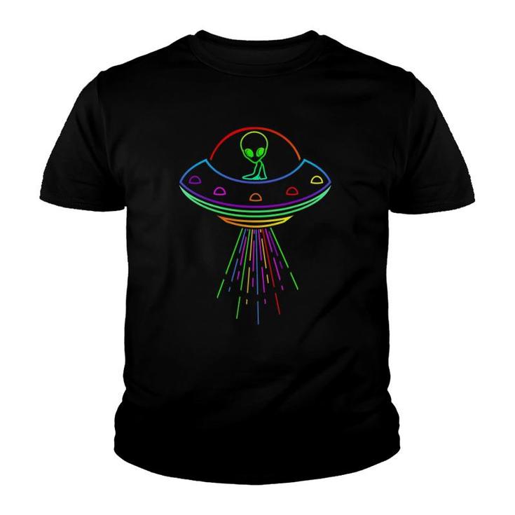 Space Alien Ufo Neon Lights Rave Alien Lovers T-Shirt Mm