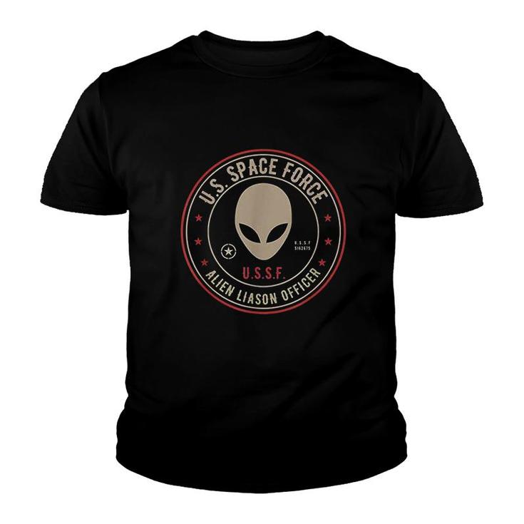 Space Force Alien Liaison Officer Insignia Funny Gift Youth T-shirt