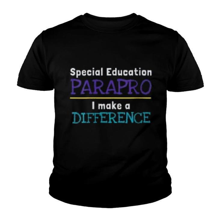 Special Education Paraprofessional  Difference Gift Youth T-shirt