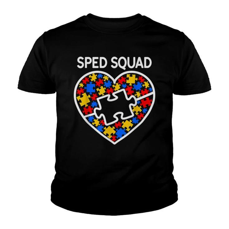 Sped Special Education Sped Squad Heart Youth T-shirt