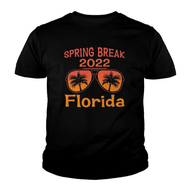 Spring Break Florida 2022 Vintage Retro Palm Tree Sunglasses Premium Youth T-shirt