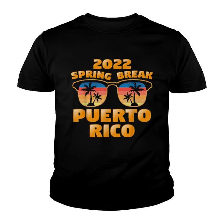 Spring Break Puerto Rico 2022 Vintage Match Cool Sunglasses  Youth T-shirt