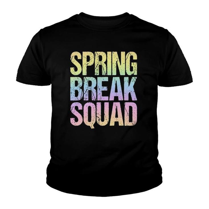 Spring Break Squad Pastel Rainbow Vintage Graphic Youth T-shirt