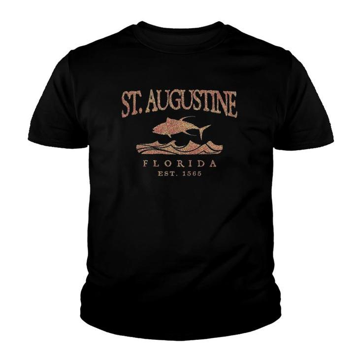 St Augustine, Fl, Yellowfin Tuna Over Waves Youth T-shirt
