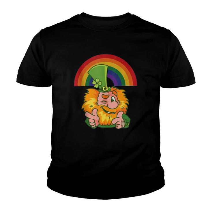 St Patricks Day Funny Rainbow Leprechaun Youth T-shirt