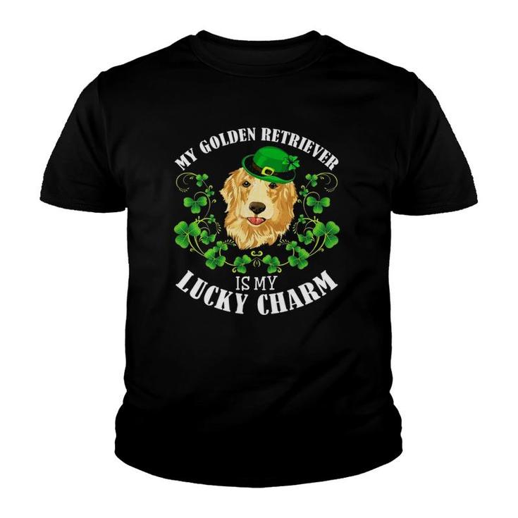St Patrick's Day  My Golden Retriever Is My Lucky Charm Youth T-shirt