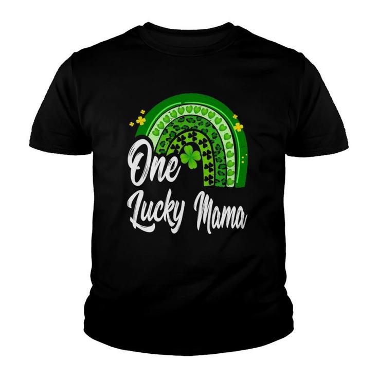 St Patrick's Day One Lucky Mama Leopard Rainbow Youth T-shirt