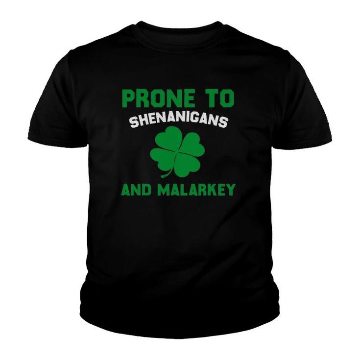 St Patrick's Day Pajamas Prone To Shenanigans And Malarkey Youth T-shirt