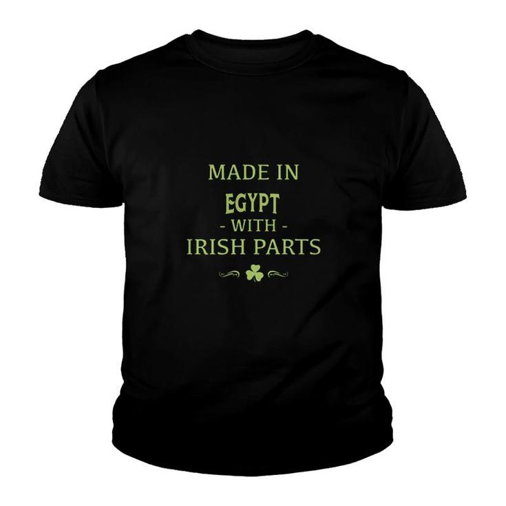 St Patricks Day Shamrock Made In Egypt With Irish Parts Country Love Proud Nationality Youth T-shirt