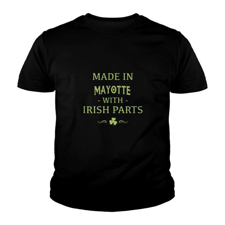St Patricks Day Shamrock Made In Mayotte With Irish Parts Country Love Proud Nationality Youth T-shirt