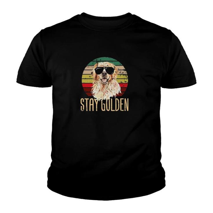 Stay Golden Funny Retro Golden Retriever Dog Breed Lover Youth T-shirt