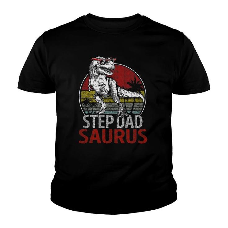 Step Dadsaurusrex Dinosaur Step Dad Saurus Family Youth T-shirt
