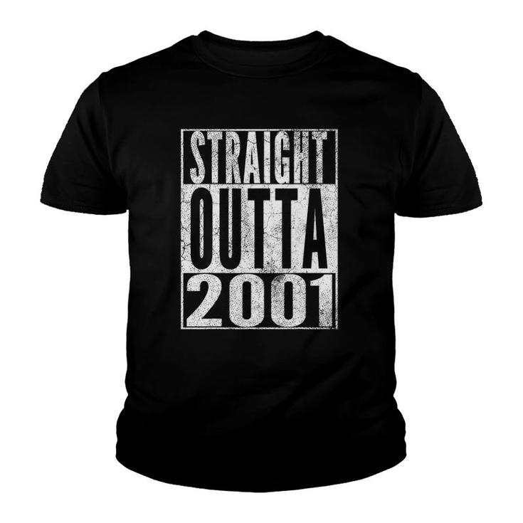 Straight Outta 2001 21St Birthday Gift 21 Years Old Vintage Youth T-shirt
