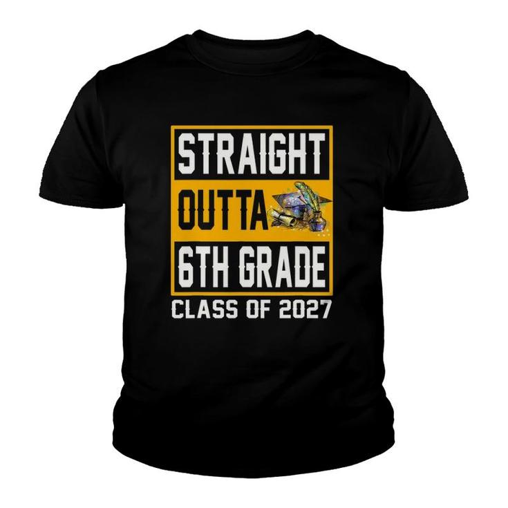 Straight Outta 6Th Grade Class Of 2027 Graduation Youth T-shirt