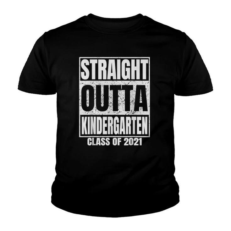 Straight Outta Kindergarten Graduation Class 2021 Funny Youth T-shirt