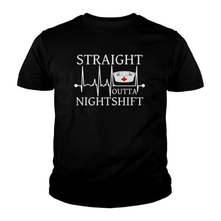 Straight Outta Nightshift Funny Nurse Nightshift Gift Youth T-shirt