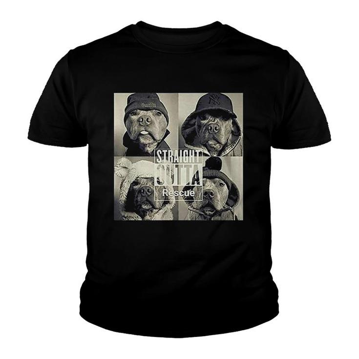 Straight Outta Rescue Pitbull Youth T-shirt