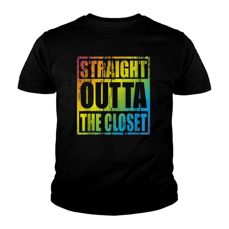 Straight Outta The Closet - Cool Proud Lgbt Member Gift  Youth T-shirt