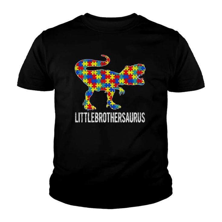 Strong Dinosaur Little Brother Saurus Autism Awareness Youth T-shirt