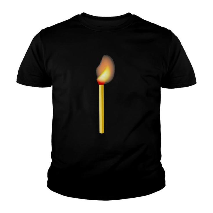 Struck Match Burning Fire Tee Youth T-shirt