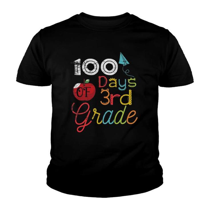 Student Gift 100 Days Of 3Rd Grade 100 Days Of School Youth T-shirt