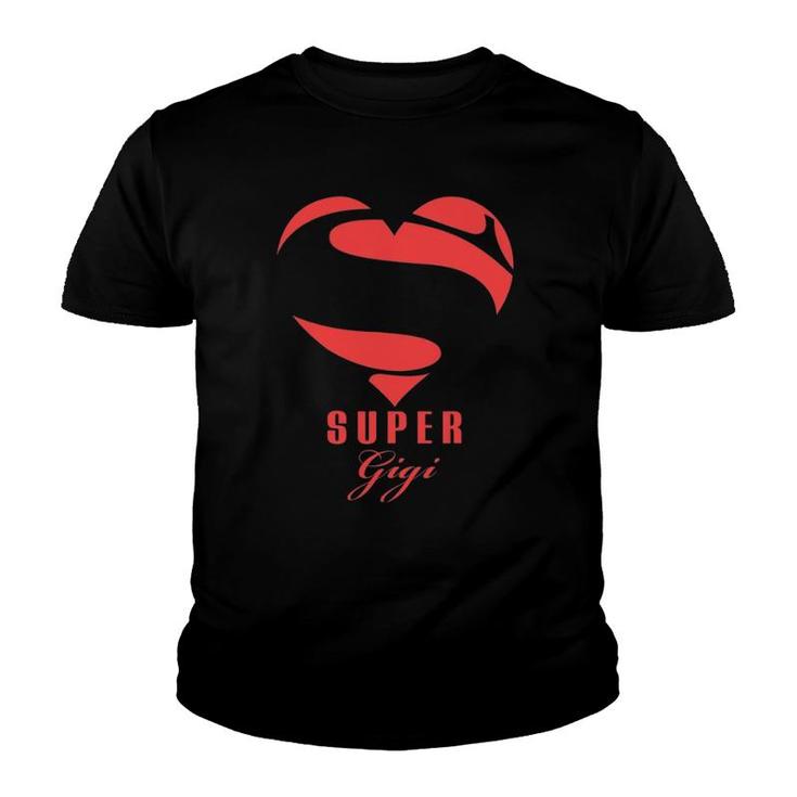 Super Gigi Superhero Gift Mother Father Day Youth T-shirt