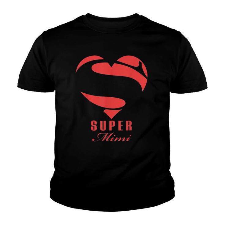 Super Mimi Superhero Mimi Gift Grandma Youth T-shirt
