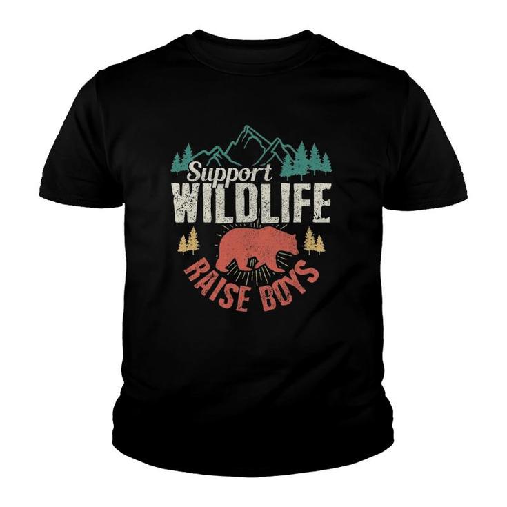 Support Wildlife Raise Boys Vintage Mothers Day Gift Youth T-shirt