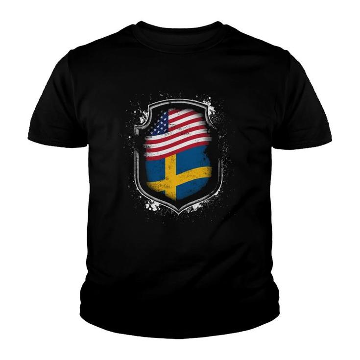 Swedish American Flags Of Sweden And America  Youth T-shirt