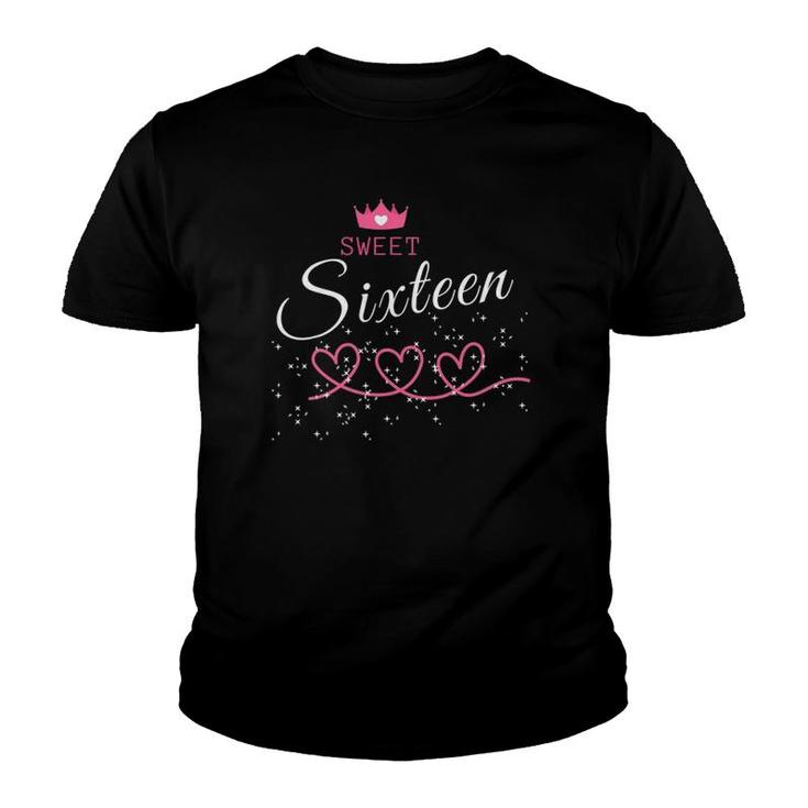 Sweet 16Sixteen 16Th Birthday 16 Years Old Youth T-shirt