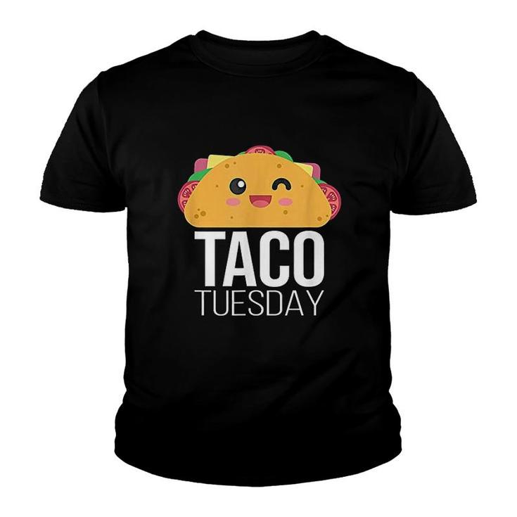 Taco Tuesday Funny Tacos Foodie Mexican Fiesta Taco Camiseta Youth T-shirt