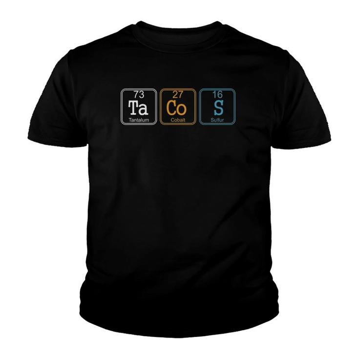 Tacos Periodic Table Science Chemistry Mexican Food Lover Youth T-shirt