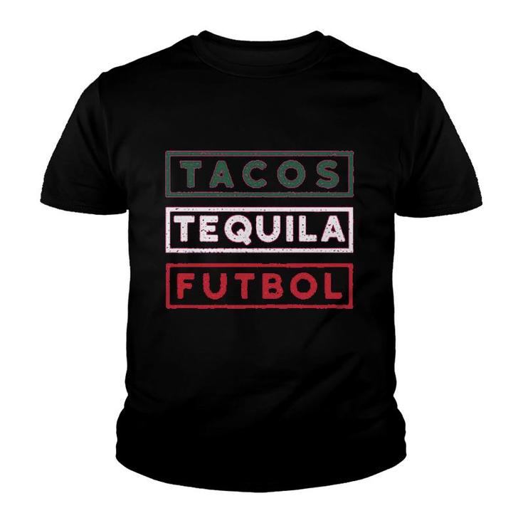 Tacos Tequila Futbol Youth T-shirt