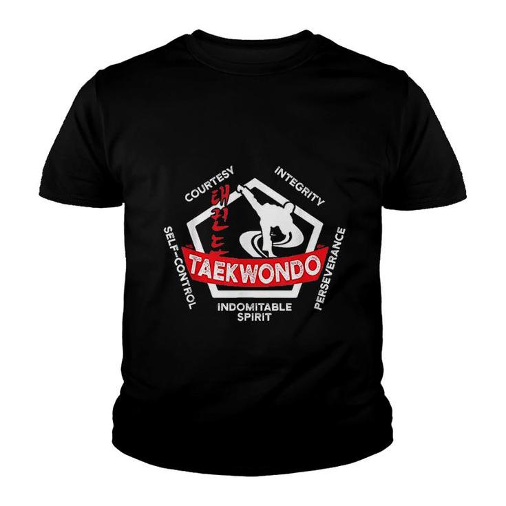 Taekwondo 5 Tenets Martial Arts Youth T-shirt