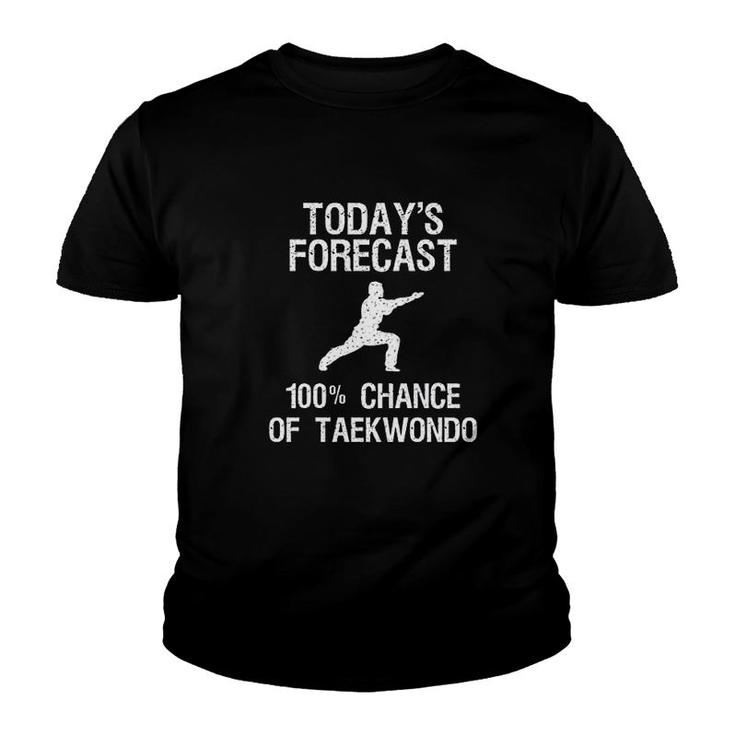 Taekwondo Self Defense Funny  Todays Forecast Youth T-shirt