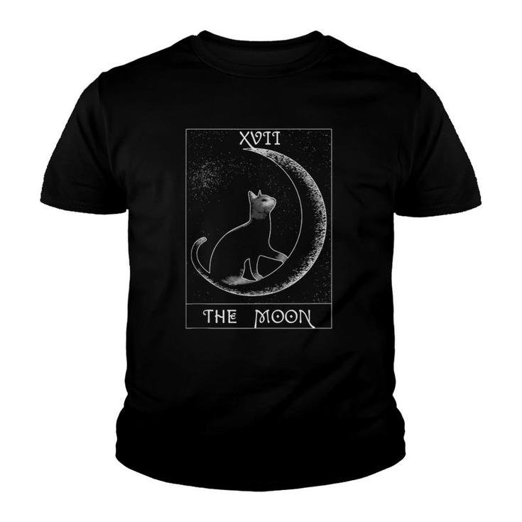 Tarot Card  Crescent Moon & Black Cat Tarot Card Design  Youth T-shirt