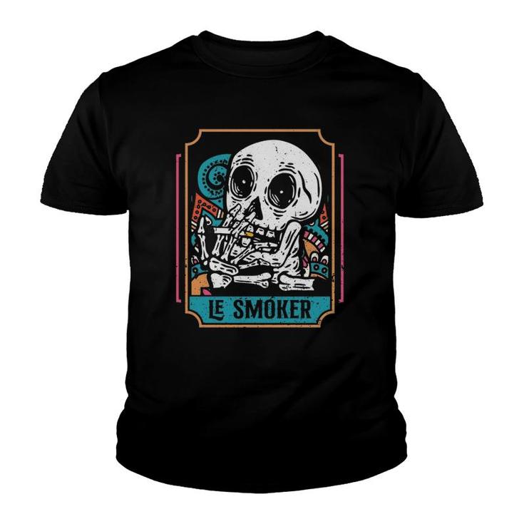 Tarot Card Smoker Smoking Horoscope Tarot Reader Design Youth T-shirt
