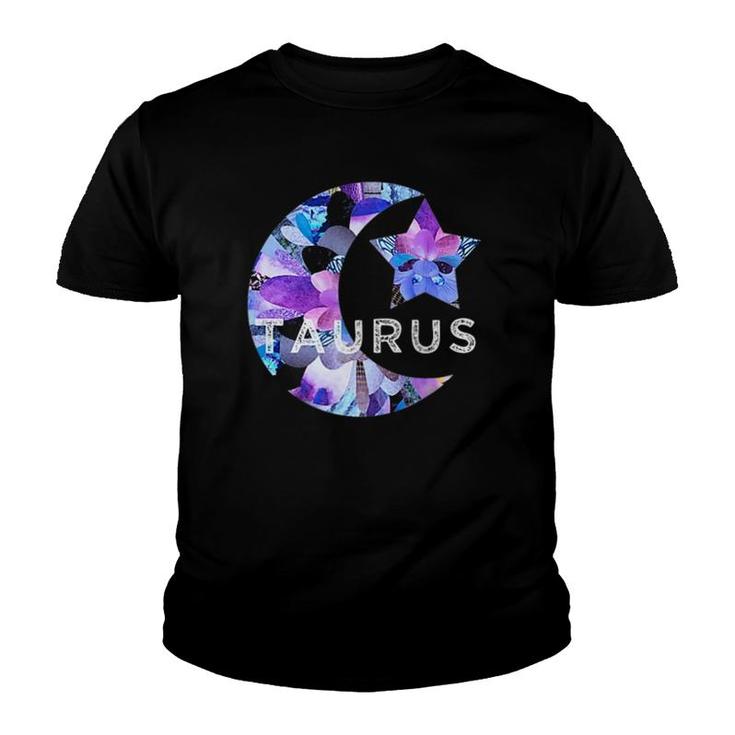 Taurus Gift Zodiac Birthday Astrology Star Moon Sun Sign Dad  Youth T-shirt