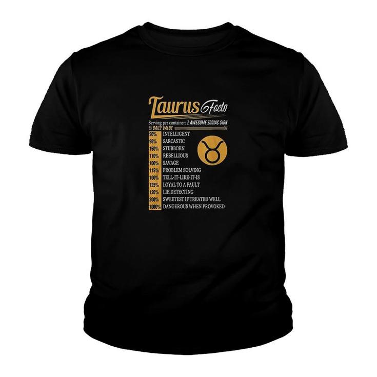 Taurus Taurus Facts Youth T-shirt