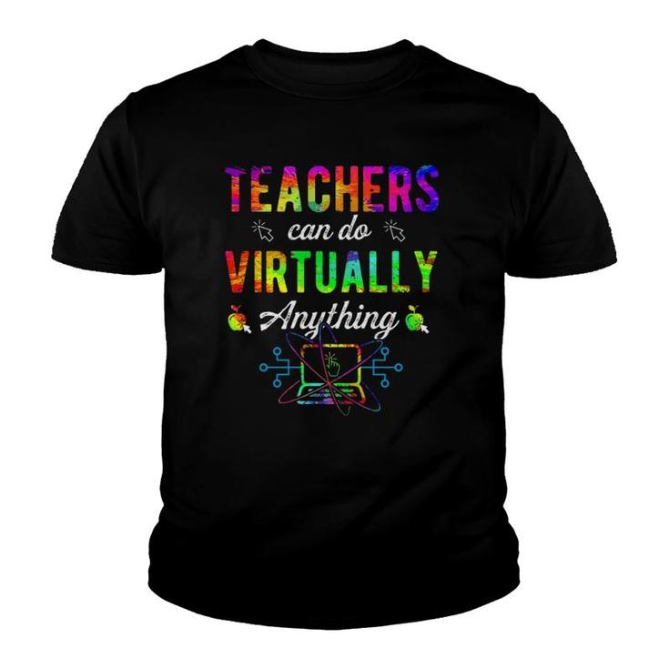 Teachers Can Do Virtually Anything Laptop Online Education  Youth T-shirt