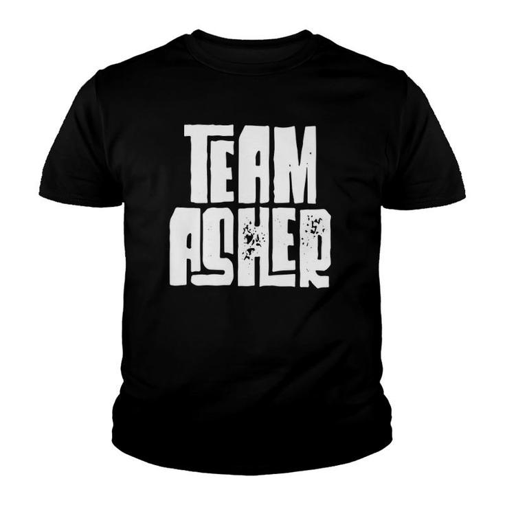 Team Asher Distressed Son Husband Grandson Dad Sports Group Youth T-shirt