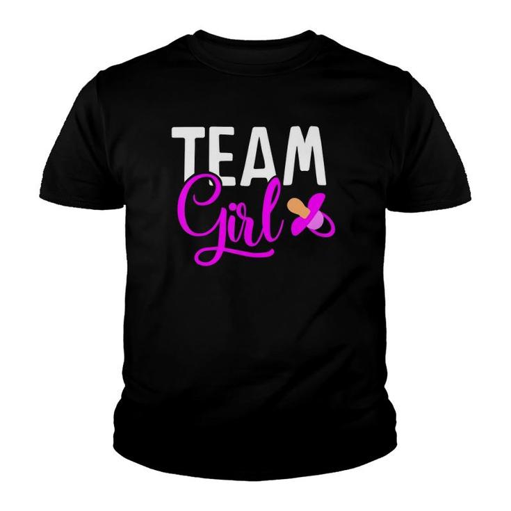 Team Girl Gender Reveal Gift For Mother And Daddy Youth T-shirt