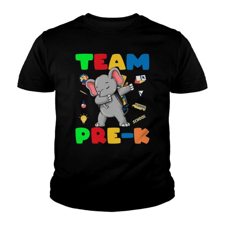 Team Pre K Elephant Dabbing Back To School Youth T-shirt